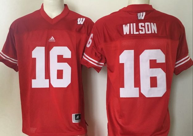 NCAA Youth Wisconsin Badgers Red #16 Wilson jerseys->youth ncaa jersey->Youth Jersey